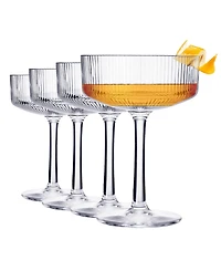 The Wine Savant Khen Classic Art Deco Acrylic Shatterproof Coupe Glasses Set of 4
