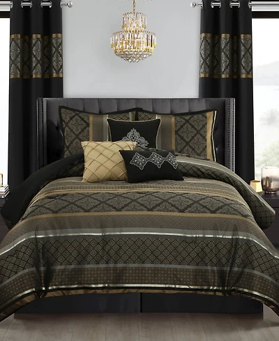 Stratford Park Tefia Geometric 9-Pc. Comforter Set, Queen