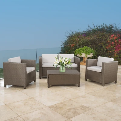 Streamdale 4-Piece Outdoor Sofa Set With Cushions And Coffee Table
