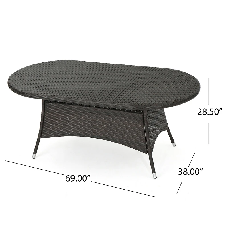 Streamdale Furniture Ramsey Outdoor Oval Wicker Dining Table