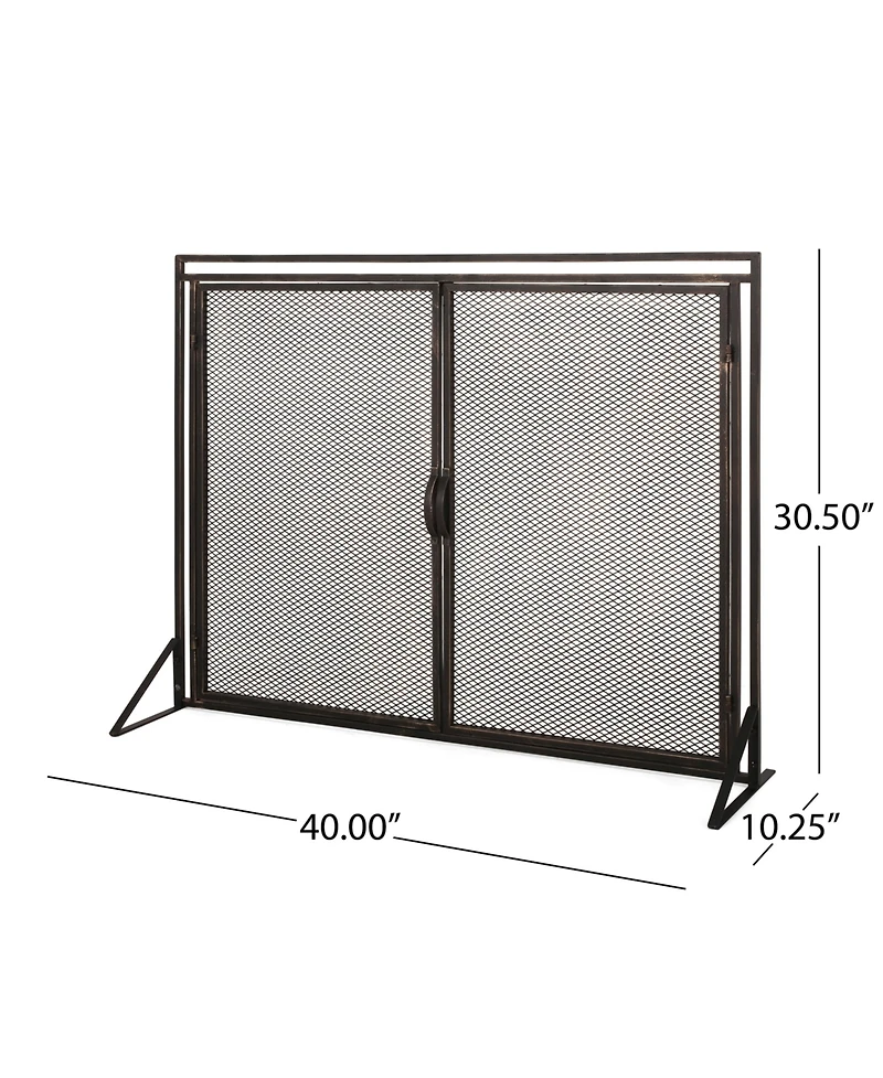 Streamdale Samantha Matte Black Iron Fireplace Screen