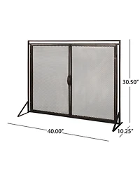 Streamdale Samantha Matte Black Iron Fireplace Screen