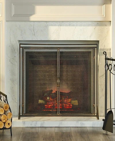 Streamdale Samantha Matte Black Iron Fireplace Screen