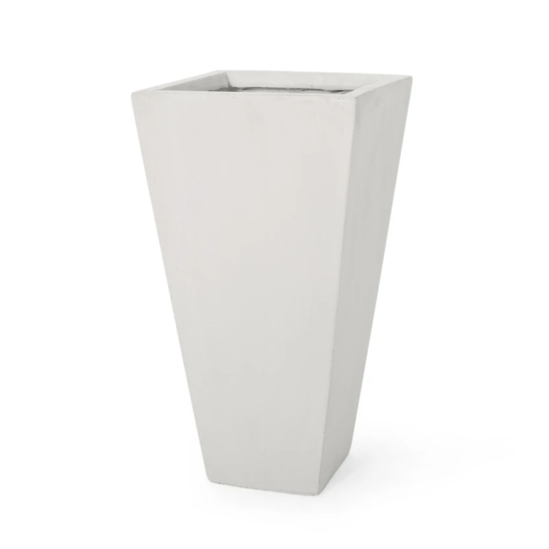 Streamdale Furniture Modern Cast Stone Planter, White, 13