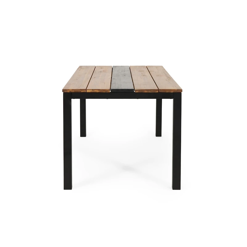 Streamdale Furniture Modern Industrial Acacia Wood Dining Table