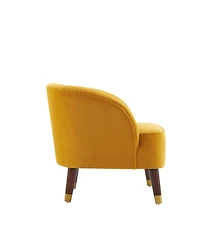 Streamdale Stylish Velvet Barrel Accent Chair with Sturdy Legs