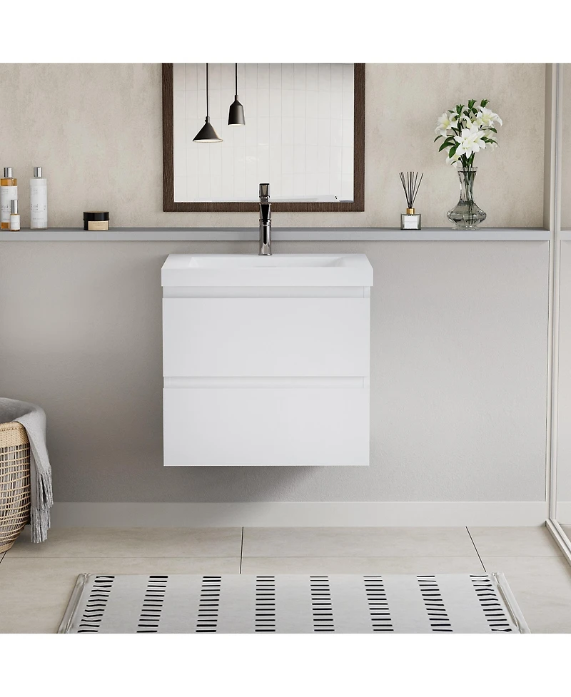 Streamdale 30" Wall-Mounted Vanity with Resin Sink & Soft-Close Drawers