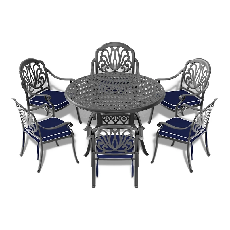 Streamdale 48" Cast Aluminum Patio Table w/ Umbrella Hole
