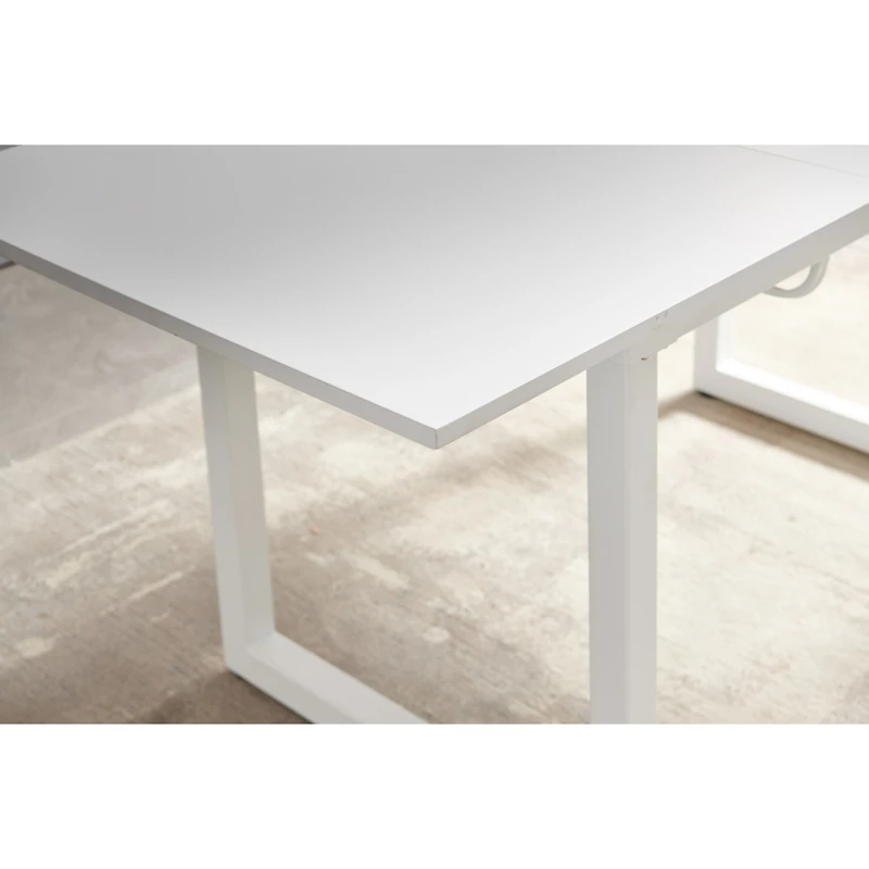 Streamdale Furniture Extendable Square Dining Table with Metal Legs (70.86" W x 31.5" D x 29.5" H)
