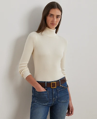 Lauren Ralph Petite Ribbed Turtleneck Sweater