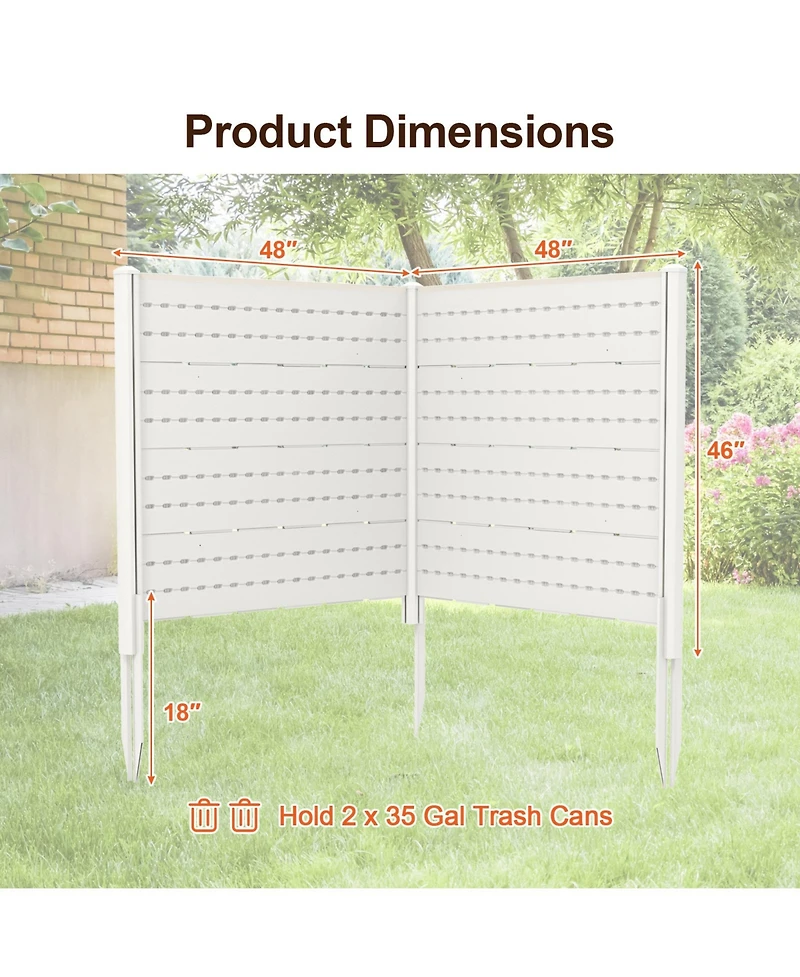 Outdoor Privacy Fence Screen with 5 Ground Stakes for Garden Yard Patio