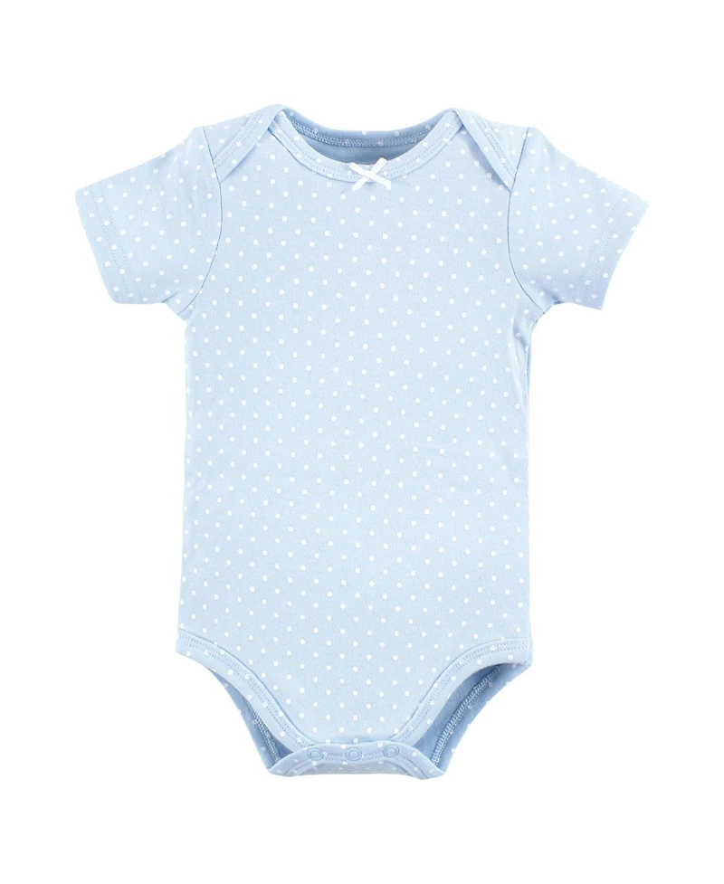 Hudson Baby Baby Girls Hudson Soft Everyday Cotton Bodysuits 3-Pack