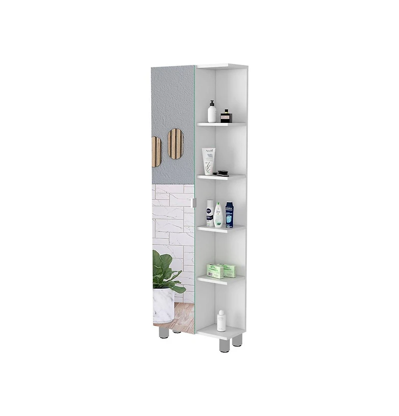 Fm Furniture Los Angeles Linen Cabinet with mirror