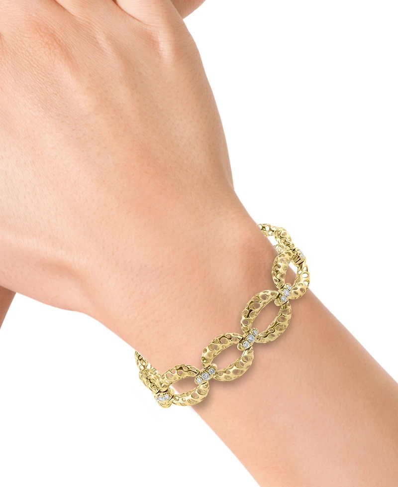 Effy Diamond Openwork Large Link Bracelet (1 ct. t.w.) in 14k Gold