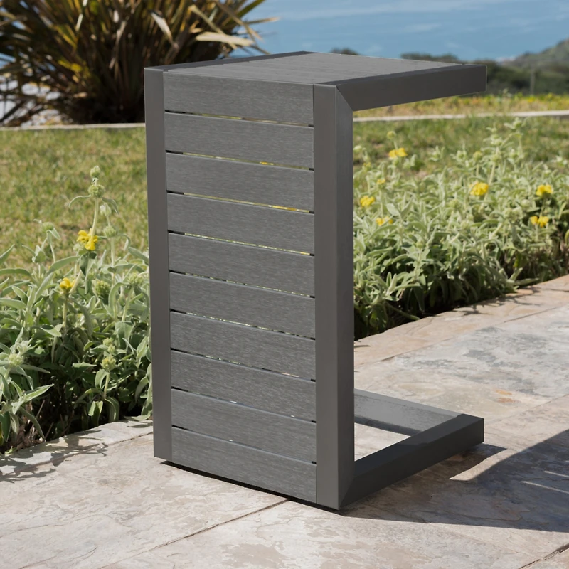 Streamdale Modern C-Shaped Patio Table Grey