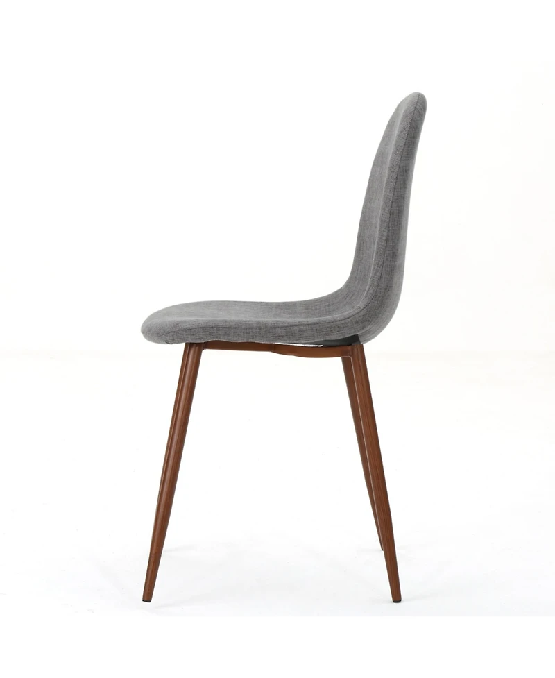 Streamdale Modern Fabric & Metal Dining Chair With Wood Finish