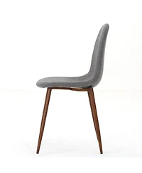 Streamdale Modern Fabric & Metal Dining Chair With Wood Finish