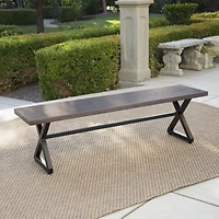 Streamdale Modern Outdoor Aluminum Bench With Steel Frame