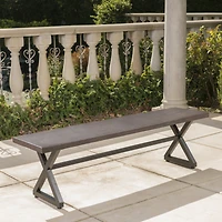 Streamdale Modern Outdoor Aluminum Bench With Steel Frame