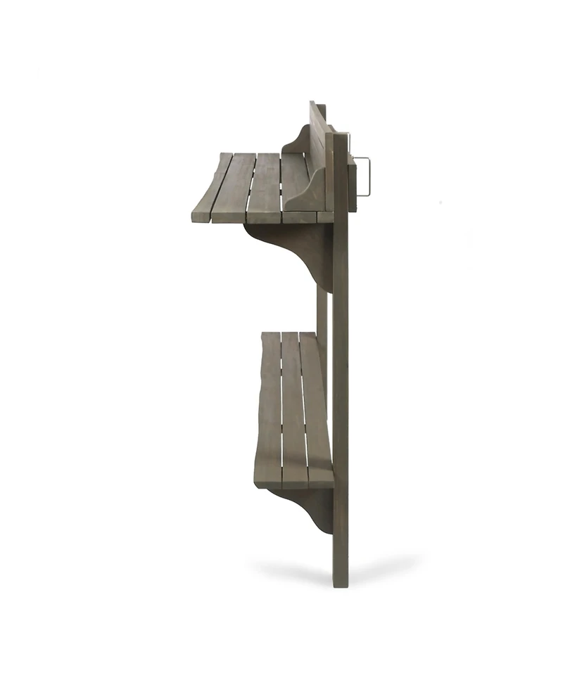 Simplie Fun Acacia Wood Balcony Bar Table, Gray