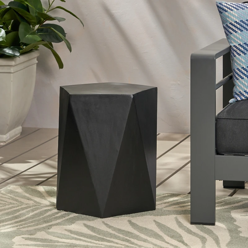Streamdale Apollo Geometric Gem-Cut Side Table