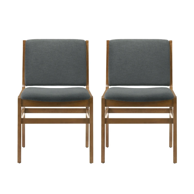 Streamdale Contemporary Upholstered Dining Chair Set With Rubberwood Frame