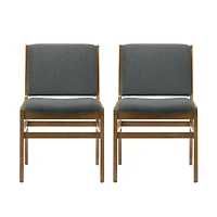 Streamdale Contemporary Upholstered Dining Chair Set With Rubberwood Frame