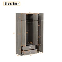 Streamdale Modern 3-Door Wardrobe with Drawers, Mirror, & Cabinet