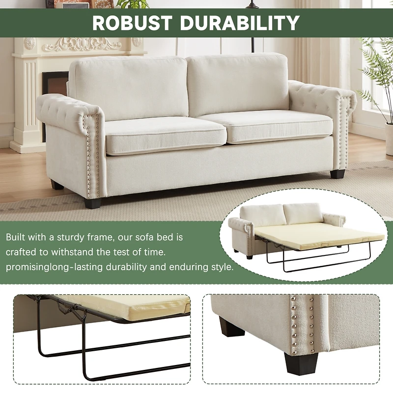 Streamdale 83.8" Convertible Sleeper Sofa Bed with Folding Mattress