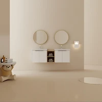 Streamdale Wall-Mount Vanity with Dual Ceramic Sink and Storage