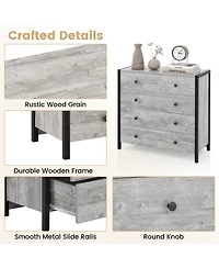 Slickblue 4-Drawer Dresser Modern Wooden Chest of Drawers for Bedroom Living Room