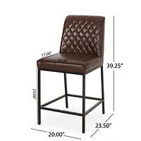 Streamdale Contemporary Diamond-Stitched Upholstered Counter Stool
