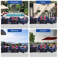 Streamdale 7-Piece Outdoor Rattan Sofa Set with Cushions