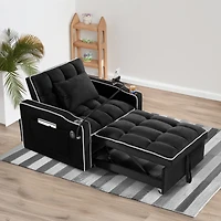 Streamdale Furniture 3-in-1 Convertible Sleeper Chair Bed with Usb Charging and Adjustable Backrest