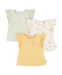 Gerber Toddler Girls Short Sleeve T-Shirts, 3 Pack
