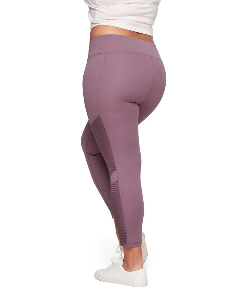 Adore Me Plus Size Cali Active 7/8 Legging With Striped Mesh