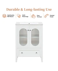 Streamdale 24" Bathroom Vanity with Sink, Drawer, Doors, Adjustable Shelf