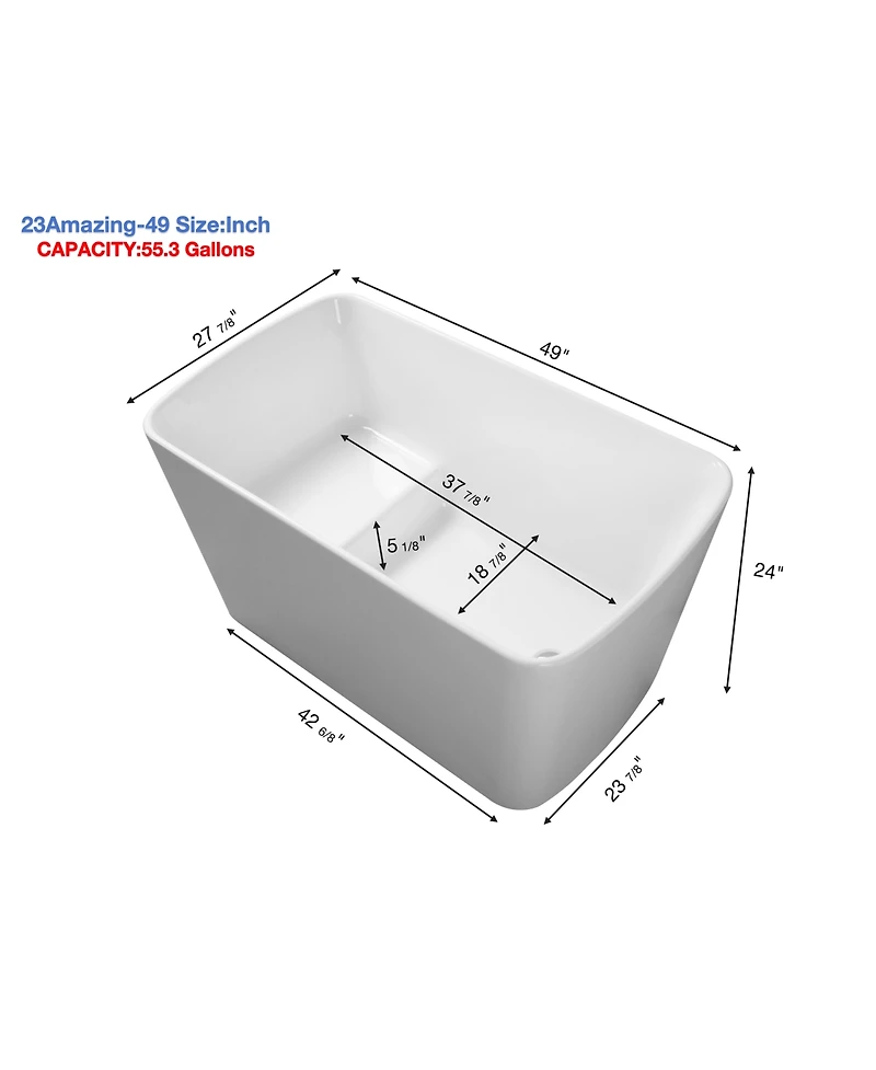 Streamdale Embrace Serenity Freestanding Soaking Bathtub with Seat