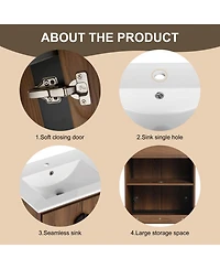 Streamdale 24" Modern Bathroom Vanity with Sink & Storage Cabinet