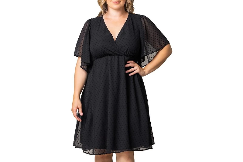 Kiyonna Plus Florence Flutter Sleeve Dress