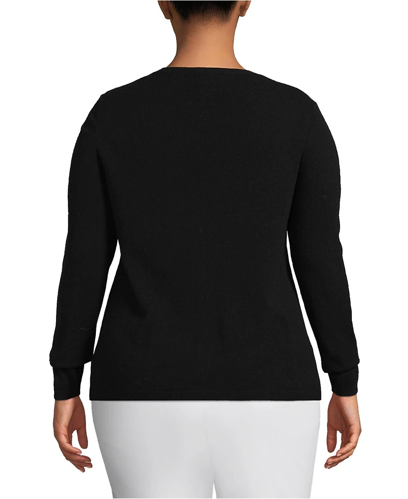 Lands' End Women's Plus Cashmere Cardigan Sweater