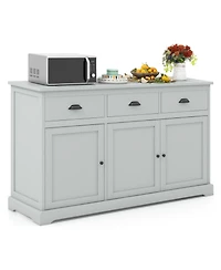 Slickblue 3 Drawers Sideboard Buffet Storage with Adjustable Shelves
