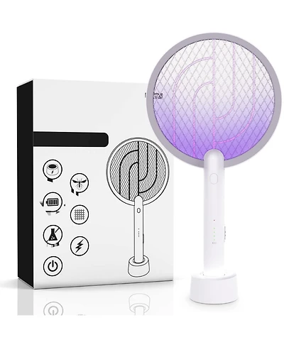LiBa Electric Fly Swatter Racket 2 in 1 Usb Rechargeable Indoor Outdoor Bug Zapper