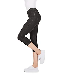 MeMoi Women's Priga Denim Cotton Capri Jean Leggings