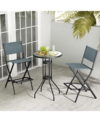 Slickblue Folding Bar Stools Set of 2 Backrest Humanized Footrest
