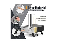 Slickblue Outdoor Pizza Oven Portable Wood Pellet Pizza Stove with 12 Inch Round Rotatable Pizza Stone
