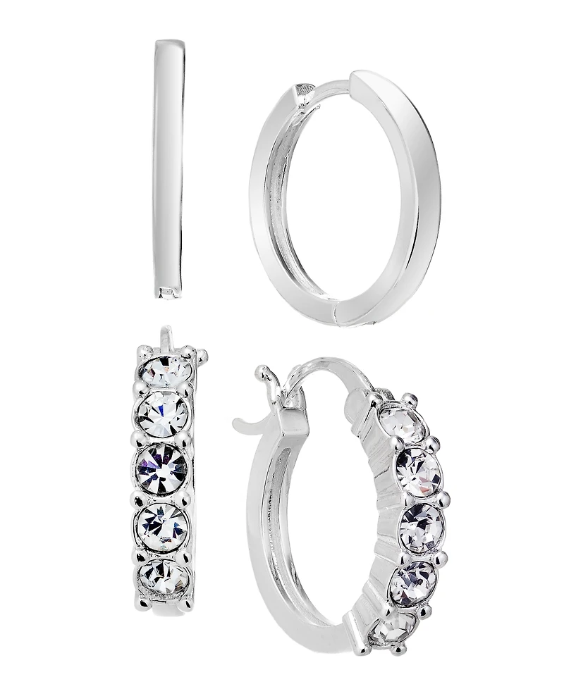And Now This Clear Crystal Duo Hoop Earring Set