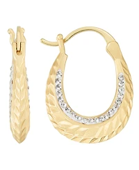 And Now This Clear Crystal Diamond Cut Hoop Earring