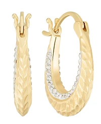 And Now This Clear Crystal Diamond Cut Hoop Earring