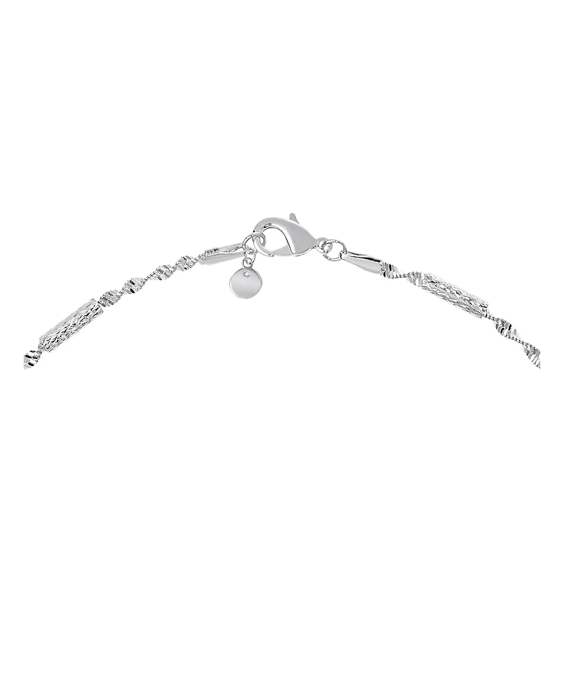 And Now This Silver Plated or 18k Gold Plated Brass Twisted Stationed Necklace